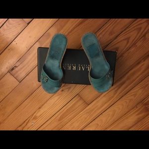 Turquoise Patent Leather Wedge!